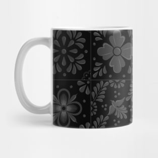 Mexican Black Talavera Tile Pattern by Akbaly Mug